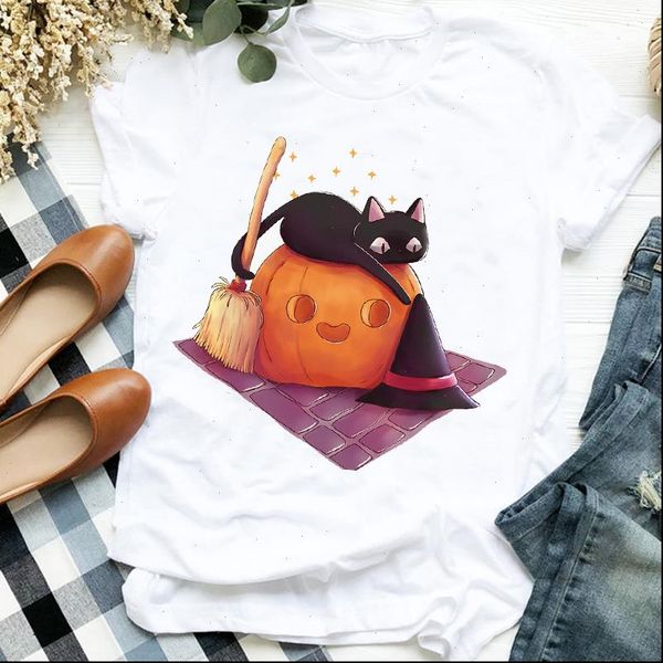 women lady pumpkin cartoon cat trend autumn fall halloween print tshirt shirt clothes graphic female t tee womens t shirt, White
women lady pumpkin cartoon cat trend autumn fall halloween print tshirt shirt clothes graphic female t tee womens t shirt, White