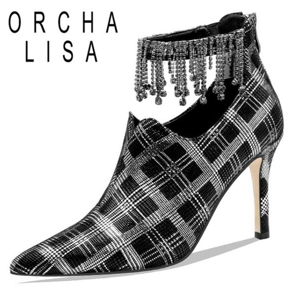dress shoes orcha lisa female pumps pointed toe 8.5cm stiletto heels rhinestone back zipper beading big size 33-40 leisure date c1864, Black
dress shoes orcha lisa female pumps pointed toe 8.5cm stiletto heels rhinestone back zipper beading big size 33-40 leisure date c1864, Black
