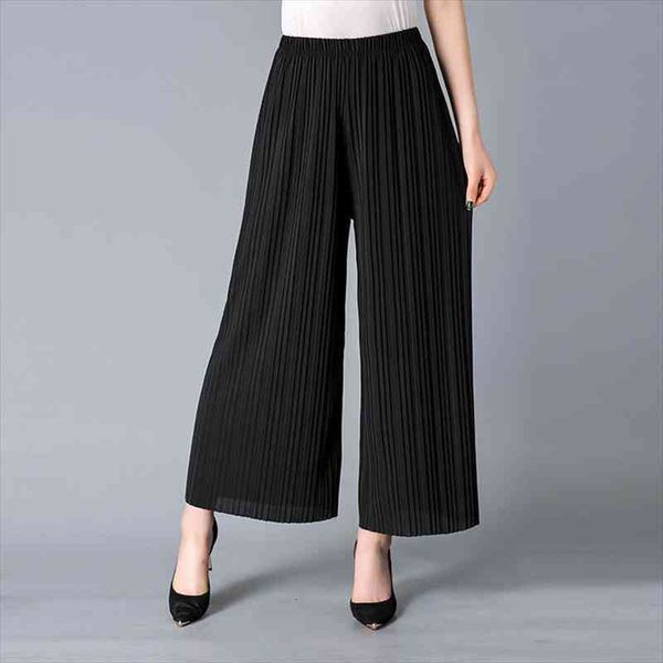 high wasit wide leg women pant solid color chiffon pleated elastic waist casual loose plus size mom summer trousers, Black;white
high wasit wide leg women pant solid color chiffon pleated elastic waist casual loose plus size mom summer trousers, Black;white
