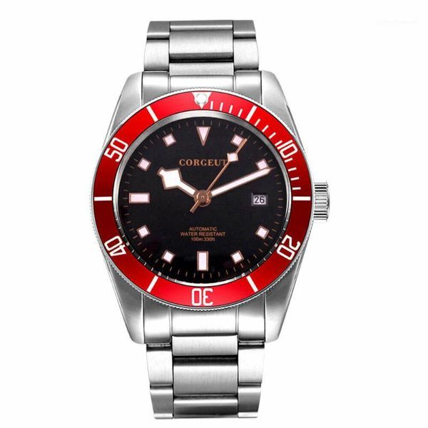 wristwatches 41mm black dial miyota date automatic men's watch sapphire glass, Slivery;brown
wristwatches 41mm black dial miyota date automatic men's watch sapphire glass, Slivery;brown