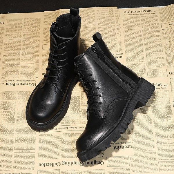 boots autumn/winter solid-color women's thick-heeled round-headed thick-bottomed short, Black
boots autumn/winter solid-color women's thick-heeled round-headed thick-bottomed short, Black