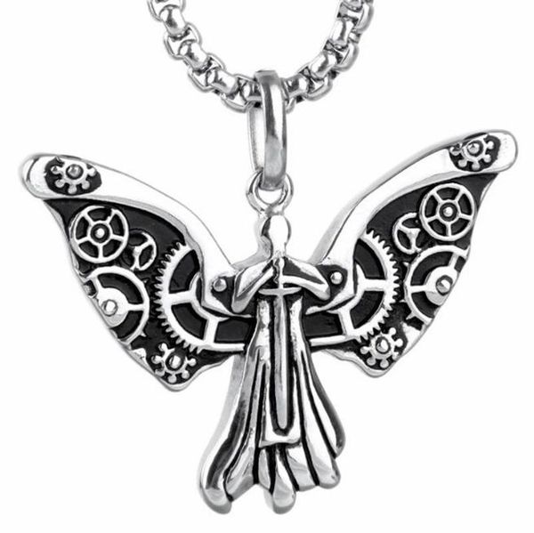 pendant necklaces fashion personality gear angel wing necklace trend casual party jewelry, Silver
pendant necklaces fashion personality gear angel wing necklace trend casual party jewelry, Silver