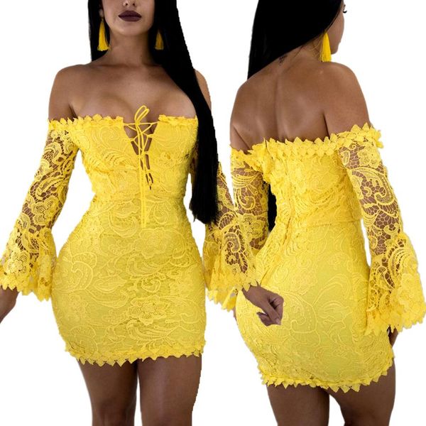 woman dress lace flared sleeve strapless mini dress for women chest bandage bodycon mini dress vestidos femme robe, Gray
woman dress lace flared sleeve strapless mini dress for women chest bandage bodycon mini dress vestidos femme robe, Gray