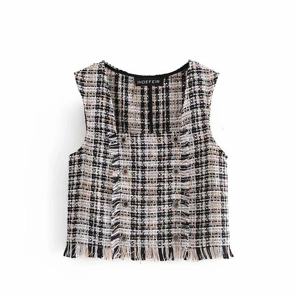 tweed new 2021 plaid waistcoat women vintage square neck sleeveless vest woman fashion frayed trim chic crop cu2k jfmg, Black;white
tweed new 2021 plaid waistcoat women vintage square neck sleeveless vest woman fashion frayed trim chic crop cu2k jfmg, Black;white
