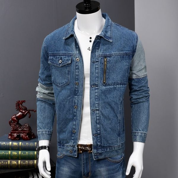 2021 shred mode denim casual male released blue cargo jacket cx1j, Black;brown