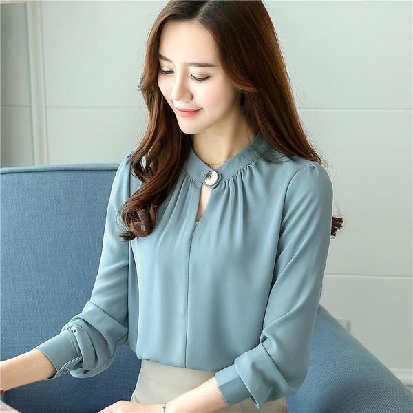 women's blouses & shirts korean spring fall fashion office lady womens blue stand collar chiffon blouse , elegant loose and for wom, White
women's blouses & shirts korean spring fall fashion office lady womens blue stand collar chiffon blouse , elegant loose and for wom, White