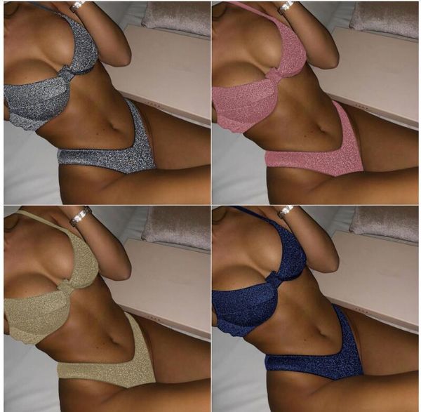 women shining silver push-up soft bra bikini briefs beachwear triangle swimwear summer style fashionable, White;black
women shining silver push-up soft bra bikini briefs beachwear triangle swimwear summer style fashionable, White;black