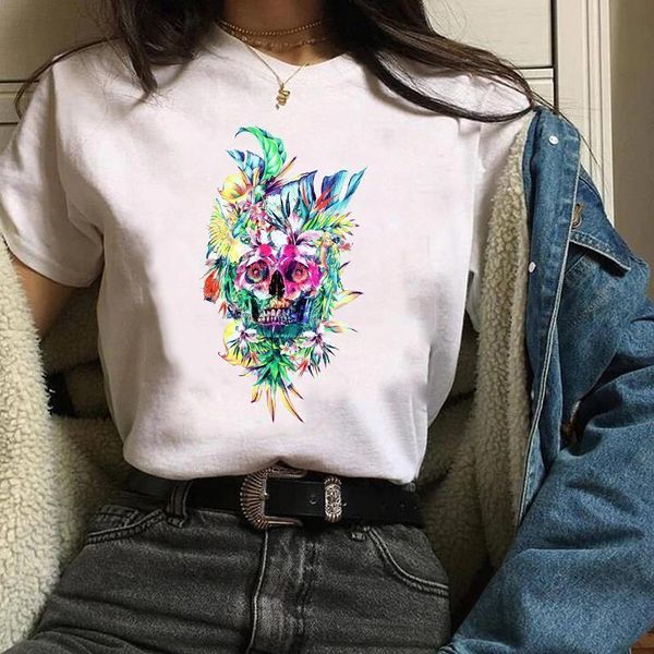 women clothing clothes graphic kawaii streetwear floral 90s skull watercolor halloween tees female t shirt womens t-shirt, White
women clothing clothes graphic kawaii streetwear floral 90s skull watercolor halloween tees female t shirt womens t-shirt, White