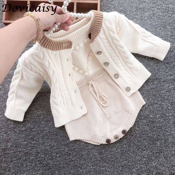 autumn girls clothes baby knitted romper set infant newborn kids cardigan boys sweater cotton jumpsuit 210309, White
autumn girls clothes baby knitted romper set infant newborn kids cardigan boys sweater cotton jumpsuit 210309, White