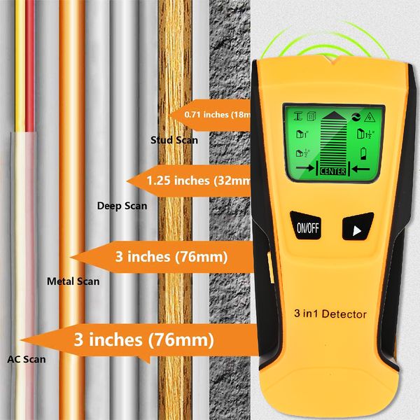 3 In 1 Metal Detector Find Metal Wood Studs AC Voltage Live Wire Detect Wall Scanner Electric Box Finder Wall Detector
3 In 1 Metal Detector Find Metal Wood Studs AC Voltage Live Wire Detect Wall Scanner Electric Box Finder Wall Detector