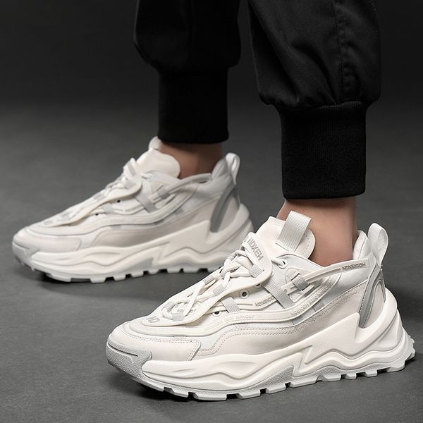 men's 2021 new leather casual sports korean version plush thick bottom trend running men's shoes, Black
men's 2021 new leather casual sports korean version plush thick bottom trend running men's shoes, Black