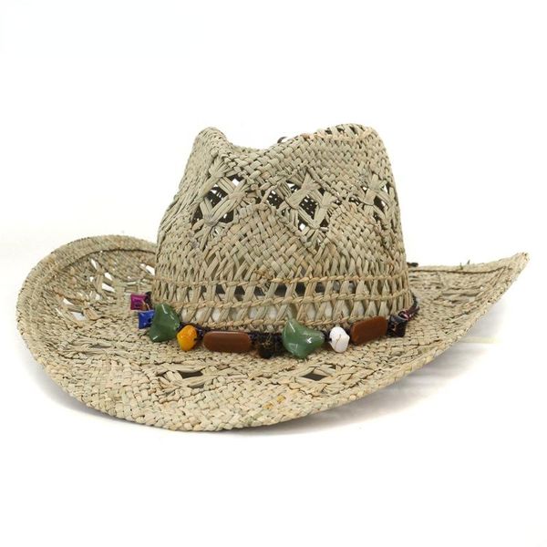 wide brim hats 2021 style cowboy summer straw womens handmade sun hat for men cowgirl false gem decoration casual beach cap panama, Blue;gray
wide brim hats 2021 style cowboy summer straw womens handmade sun hat for men cowgirl false gem decoration casual beach cap panama, Blue;gray