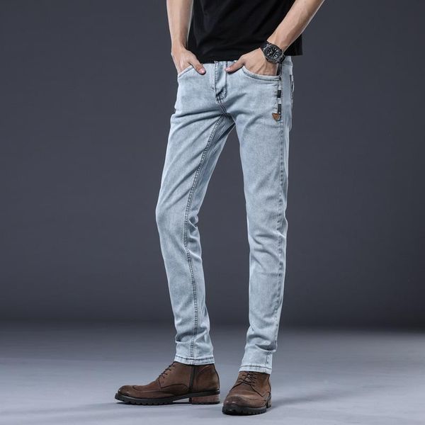 men's jeans 2021 trend brand slim fashion business classic style casual elastic feet trousers, Blue
men's jeans 2021 trend brand slim fashion business classic style casual elastic feet trousers, Blue
