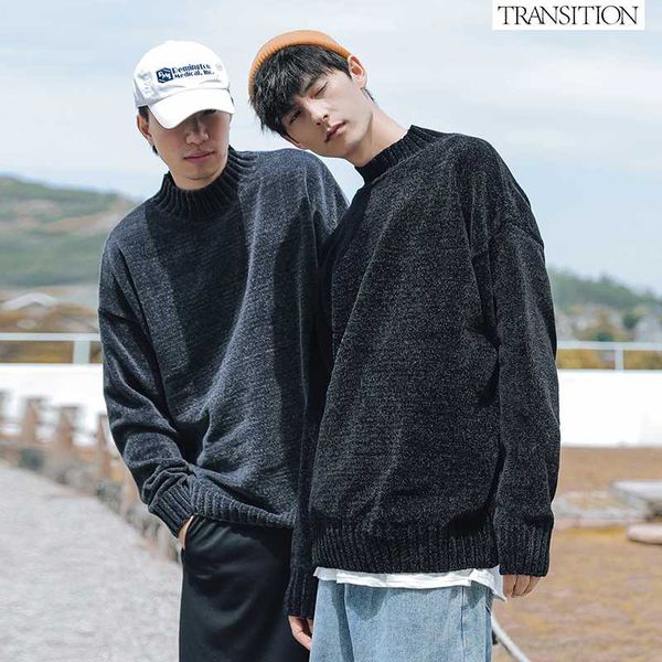 men's sweaters 2021 autumn and winter chenille mid-high neck pullover casual sweater loose knit can be worn inside outsid, White;black
men's sweaters 2021 autumn and winter chenille mid-high neck pullover casual sweater loose knit can be worn inside outsid, White;black
