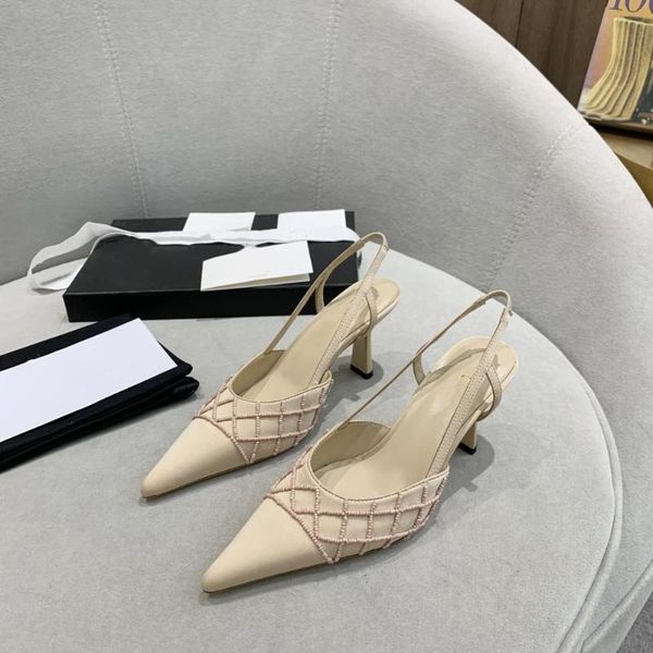 dress shoes 2021 thin heel pointed single leather bead high sandals women fall runway party female temperament one, Black
dress shoes 2021 thin heel pointed single leather bead high sandals women fall runway party female temperament one, Black