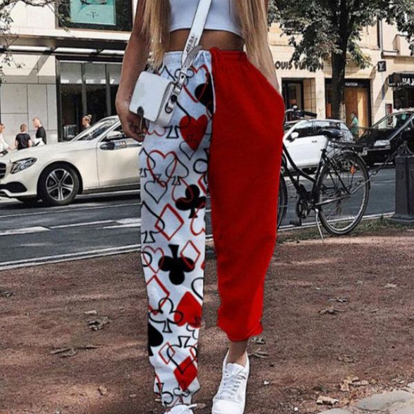 white red poker print harem pants trousers patchwork jogger women long sleeve elegant elastic waist pocket sweatpant new style, Black;white
white red poker print harem pants trousers patchwork jogger women long sleeve elegant elastic waist pocket sweatpant new style, Black;white