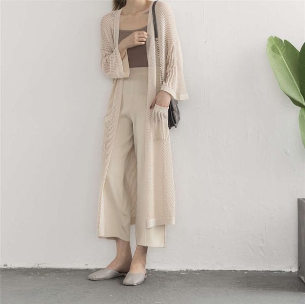 cardigan coat 2021 new wear versatile loose thin ice silk knitwear sunscreen clothing women's mid long summer, White;black
cardigan coat 2021 new wear versatile loose thin ice silk knitwear sunscreen clothing women's mid long summer, White;black