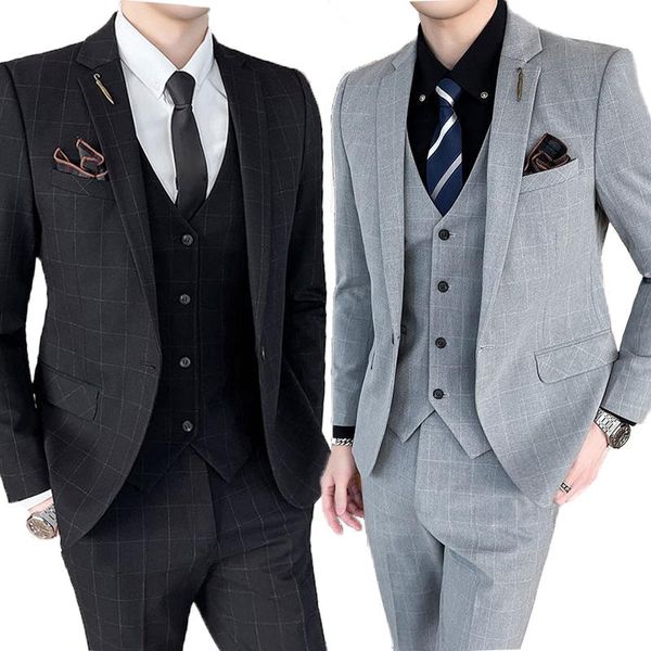 men's suits & blazers spring and autumn small fashion professional business formal two-piece lattice jacket + pants, White;black
men's suits & blazers spring and autumn small fashion professional business formal two-piece lattice jacket + pants, White;black