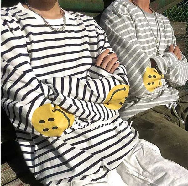 21ss young men kapital sweatshirts hehong arm stripe four eyes smiling face men's and women's same round neck bottomed long sleeve, Black
21ss young men kapital sweatshirts hehong arm stripe four eyes smiling face men's and women's same round neck bottomed long sleeve, Black