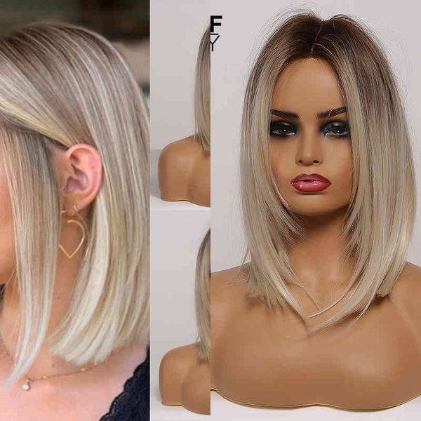 hair synthetic wigs cosplay brown to light blonde ombre hair medium straight layered bob synthetic wigs middle part for women heat resistant, Black
hair synthetic wigs cosplay brown to light blonde ombre hair medium straight layered bob synthetic wigs middle part for women heat resistant, Black