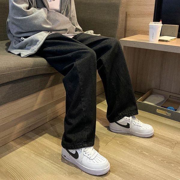 men's jeans solid color men korean fashion loose casual straight-leg harajuku streetwear retro wide-leg denim trousers, Blue
men's jeans solid color men korean fashion loose casual straight-leg harajuku streetwear retro wide-leg denim trousers, Blue