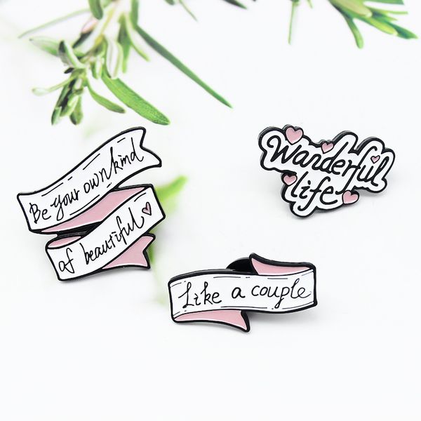 fun banner quotes enamel pin be your own kind of beautiful like a couple wanderful life brooches badge lapel jewelry gift, Blue
fun banner quotes enamel pin be your own kind of beautiful like a couple wanderful life brooches badge lapel jewelry gift, Blue