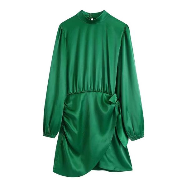 casual dresses bbwm 2021 summer women green satin folds slim mini dress female half high collar long sleeve office lady chic, Black;gray
casual dresses bbwm 2021 summer women green satin folds slim mini dress female half high collar long sleeve office lady chic, Black;gray