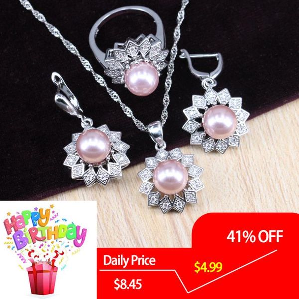 wedding jewelry sets classic 925 silver pink pearl necklace earrings ring pendant for women fashion, Slivery;golden
wedding jewelry sets classic 925 silver pink pearl necklace earrings ring pendant for women fashion, Slivery;golden