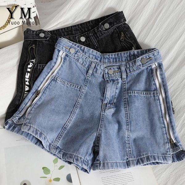 women's shorts yuoomuoo double zippers design denim women summer fashion letters print blue black all match casual jeans femme, White;black
women's shorts yuoomuoo double zippers design denim women summer fashion letters print blue black all match casual jeans femme, White;black