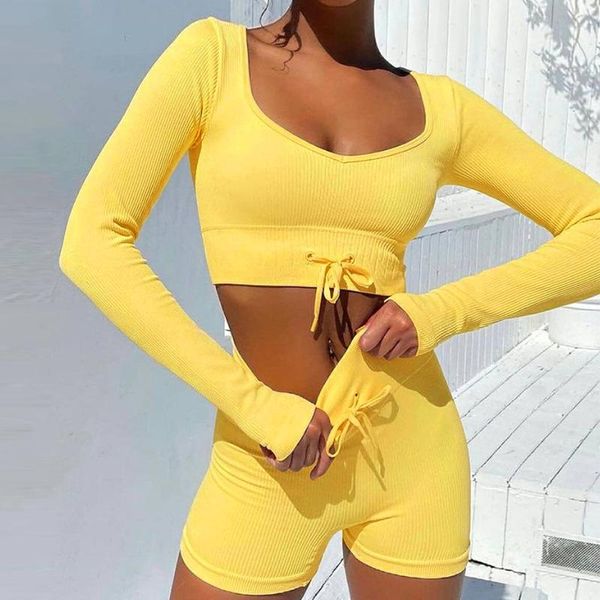 women's tracksuits casual solid sportswear short two piece sets women long sleeve crop drawstring biker shorts matching set athleisure, Gray
women's tracksuits casual solid sportswear short two piece sets women long sleeve crop drawstring biker shorts matching set athleisure, Gray