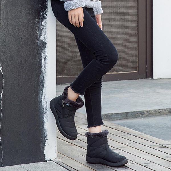 boots women ladies waterproof side zipper solid casual ankle shoes fashion snow non slip platform winter warm plush lined, Black
boots women ladies waterproof side zipper solid casual ankle shoes fashion snow non slip platform winter warm plush lined, Black