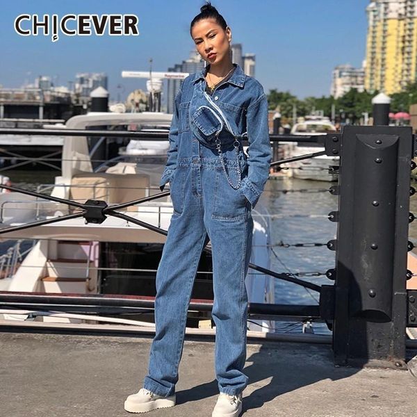 women's jumpsuits & rompers chicever denim for women lapel long sleeve high waist pockets striaght romper pants spring 2021 casual fash, Black;white
women's jumpsuits & rompers chicever denim for women lapel long sleeve high waist pockets striaght romper pants spring 2021 casual fash, Black;white