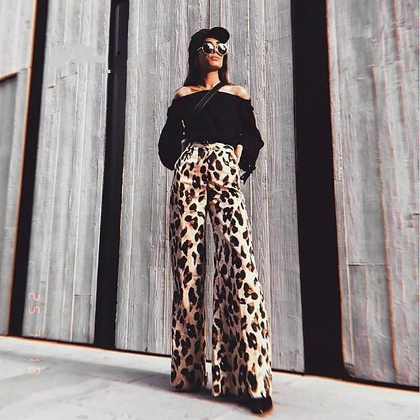 women's pants & capris 2021 fashion leopard printed wide leg high waist zipper casual loose long trousers flare, Black;white
women's pants & capris 2021 fashion leopard printed wide leg high waist zipper casual loose long trousers flare, Black;white