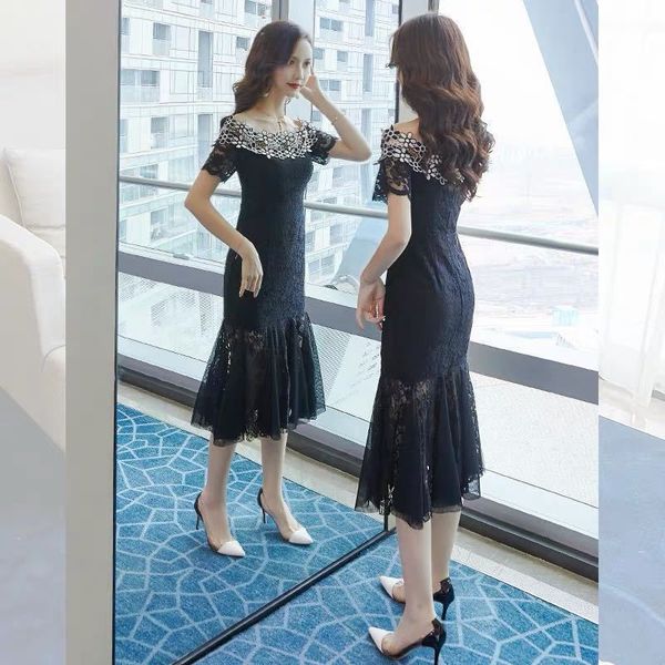 women's summer dresses 2021 black lace splice slash neck elegant vintage party dress plus size 3xl y166 z70v, Black;gray
women's summer dresses 2021 black lace splice slash neck elegant vintage party dress plus size 3xl y166 z70v, Black;gray