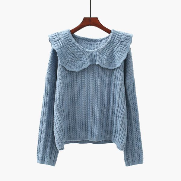 soft wind baby collar pullover female 2021 spring new korean loose fitting student's sweet t-shirt, White;black