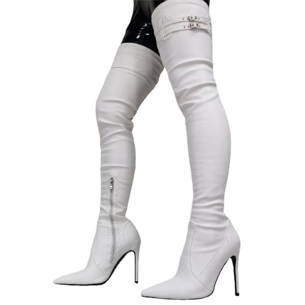 boots heel thin over the knee zipper shoes women high heels whiter elastic buckle botas mujer big size 47 thigh boot, Black
boots heel thin over the knee zipper shoes women high heels whiter elastic buckle botas mujer big size 47 thigh boot, Black