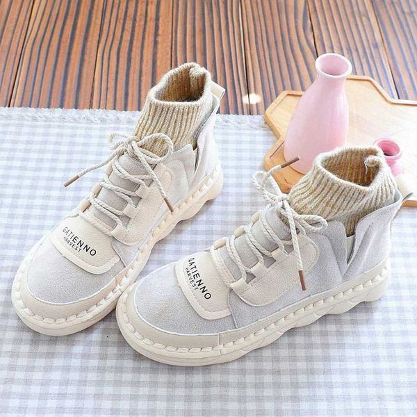 literary soft bottom short boots round head lace up casual womens boots mori girl wool tube handmade ankle t0l6#, Black