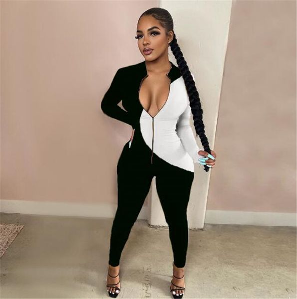 autumn knitted patchwork jumpsuit women zipper skinny rompers long sleeve club party bodycon overalls, Black;white
autumn knitted patchwork jumpsuit women zipper skinny rompers long sleeve club party bodycon overalls, Black;white