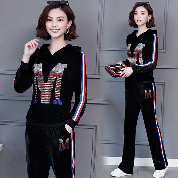 winter velvet suits women 2 piece set velor tracksuits women outfit sportsuit co-ord set and pant suit black clothing 201012, White
winter velvet suits women 2 piece set velor tracksuits women outfit sportsuit co-ord set and pant suit black clothing 201012, White