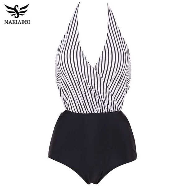 nakiaeoi 2021 new one piece swimsuit plus size women swimwear backless halter swimsuit patchwork bathing suit swim wear, White;black
nakiaeoi 2021 new one piece swimsuit plus size women swimwear backless halter swimsuit patchwork bathing suit swim wear, White;black