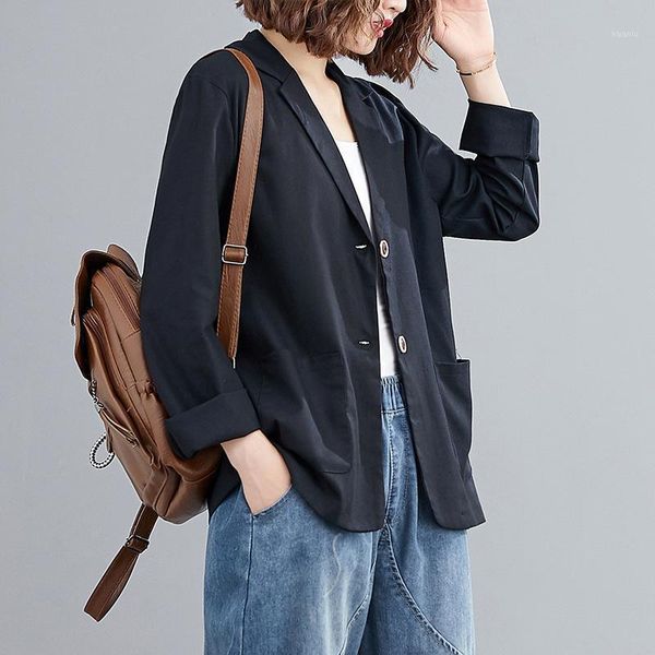 women's suits & blazers comfort cotton linen women solid colors single breasted fashion suit 2021 spring autumn indie vintage office la, White;black
women's suits & blazers comfort cotton linen women solid colors single breasted fashion suit 2021 spring autumn indie vintage office la, White;black