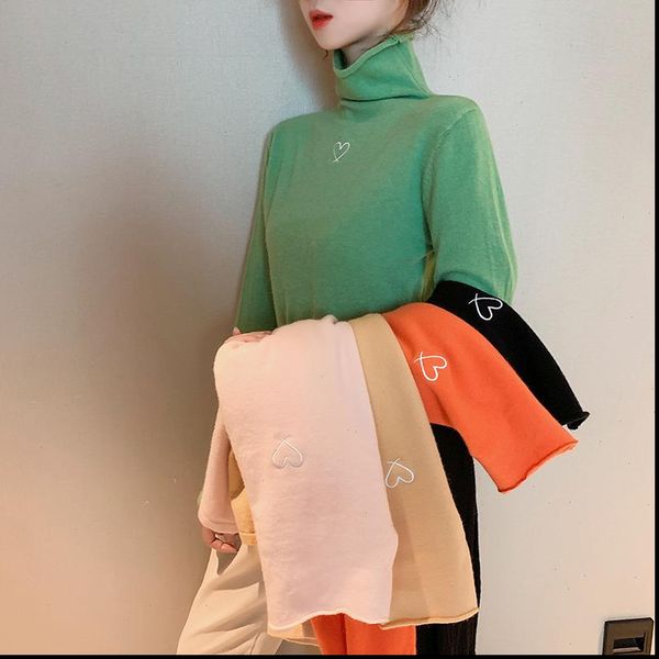 h.sa 2021 winter turtleneck sweater women cashmere jumper pullover heart embroidery jumper elasticity pull hiver femmepull femme, White;black
h.sa 2021 winter turtleneck sweater women cashmere jumper pullover heart embroidery jumper elasticity pull hiver femmepull femme, White;black