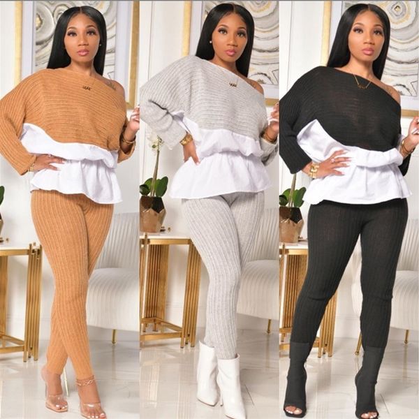 2021 new sweater two piece outfits women knitted patchwork crop leggings joggers tracksuit winter matching set wholesale dropshipping dw, Gray
2021 new sweater two piece outfits women knitted patchwork crop leggings joggers tracksuit winter matching set wholesale dropshipping dw, Gray