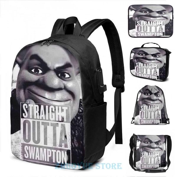 backpack funny graphic print shrek - straight outta swapton usb charge men school bags women bag travel laptop
backpack funny graphic print shrek - straight outta swapton usb charge men school bags women bag travel laptop