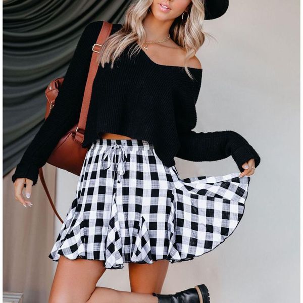 skirts pleated skirt student 2021 autumn summer women's casual elegant plaid print mini daily beach short dress, Black
skirts pleated skirt student 2021 autumn summer women's casual elegant plaid print mini daily beach short dress, Black