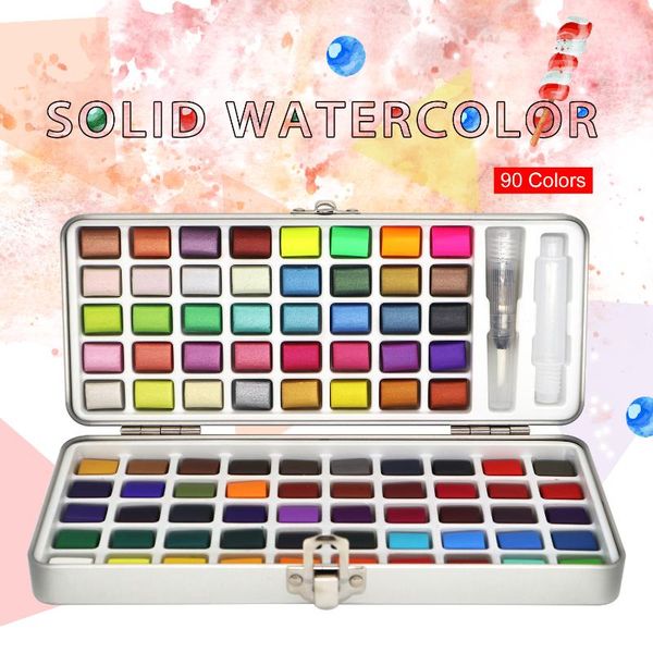 gift sets seamiart 72/90color solid watercolor set basic neone glitter paint for drawing art supplies
gift sets seamiart 72/90color solid watercolor set basic neone glitter paint for drawing art supplies