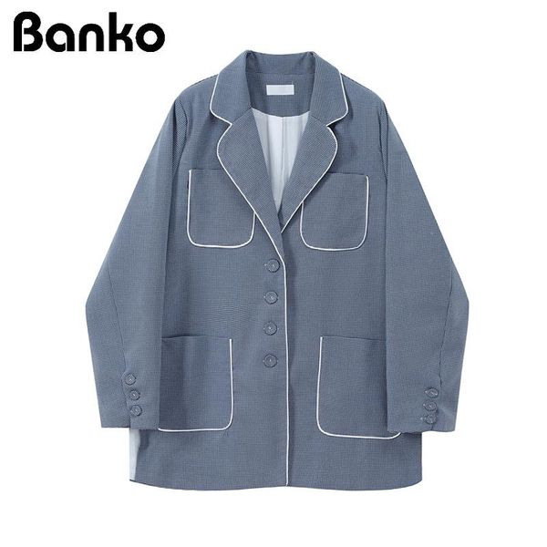 women blazer jacket korean style blue single breasted cardigan pocket coat ladies autumn winter 2021 design chic elegant outwear, White;black
women blazer jacket korean style blue single breasted cardigan pocket coat ladies autumn winter 2021 design chic elegant outwear, White;black