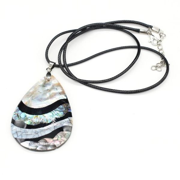 natural splicing stripe shell pendant necklace water drop shape shell charms necklace for women men jewelry trendy gift, Silver
natural splicing stripe shell pendant necklace water drop shape shell charms necklace for women men jewelry trendy gift, Silver