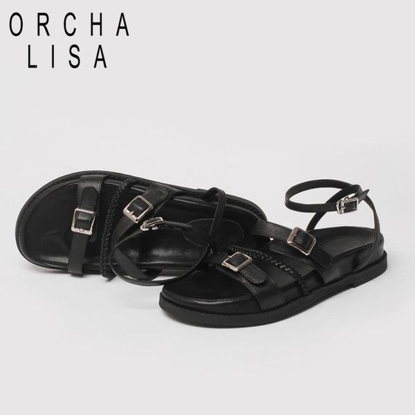 sandals orcha lisa celebrity women flat genuine leather thick sole buckle strap platform chunky comfort rome gladiator 34-40, Black
sandals orcha lisa celebrity women flat genuine leather thick sole buckle strap platform chunky comfort rome gladiator 34-40, Black