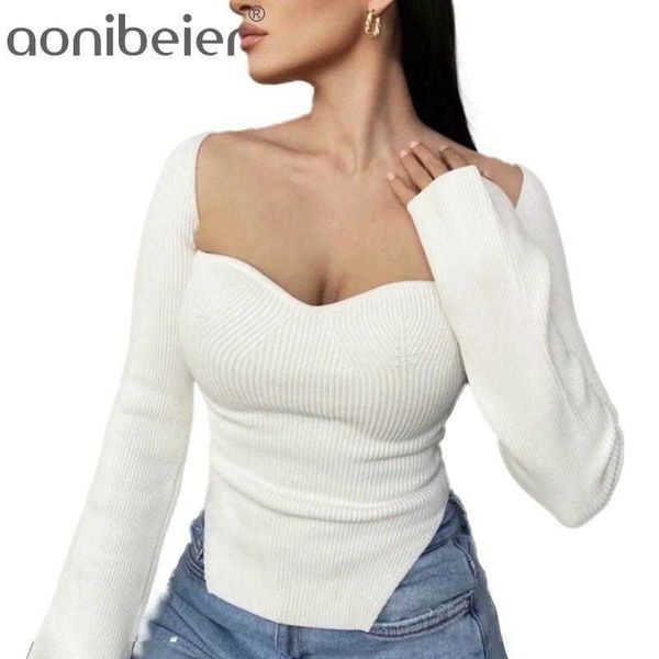 long sleeve square neck vintage knitted sweater women irregular solid pullovers jumper outwear clothing 210604, White;black
long sleeve square neck vintage knitted sweater women irregular solid pullovers jumper outwear clothing 210604, White;black